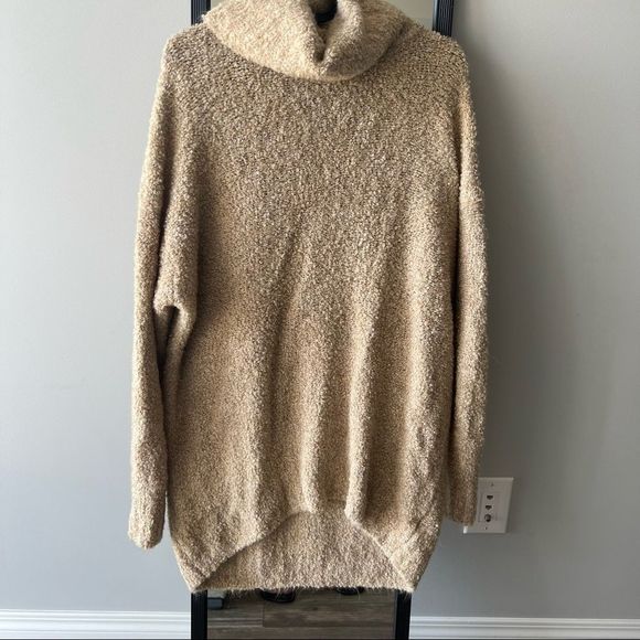 Gap Cozy Boucle Turtleneck Sweater, chunky, XS, tan, 25% merino wool, NWOT - Picture 1 of 12